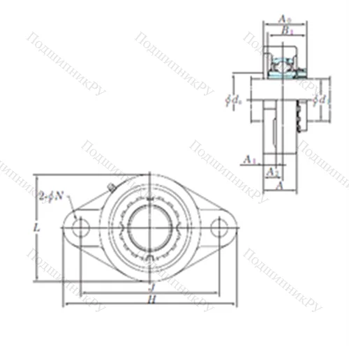 Подшипниковый узел шариковый радиальный UKFL 210