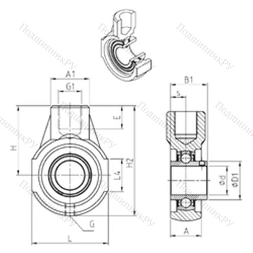 Подшипниковый узел шариковый радиальный UCEHE 203