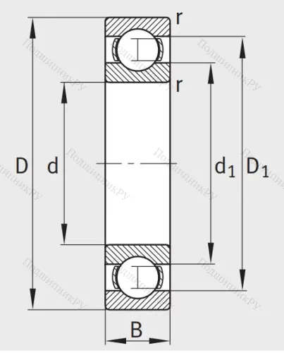 Однорядный шариковый подшипник 6224 C 3 от производителя  FAG