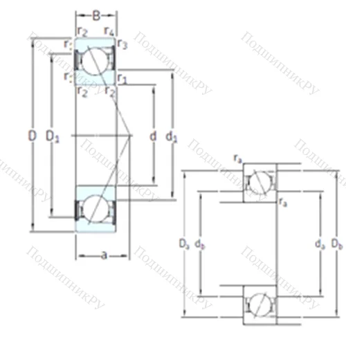 Подшипник шариковый радиально-упорный SS 7216 CD/P 4A от производителя  SKF