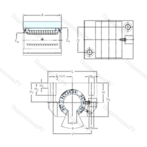 Подшипник шариковый линейный LUNF 12-2LS от производителя  SKF