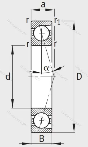 Сверхточный подшипник B 71908 CTP 4SUL от производителя  FAG