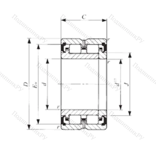 Подшипник роликовый радиальный TRU 12517860UU