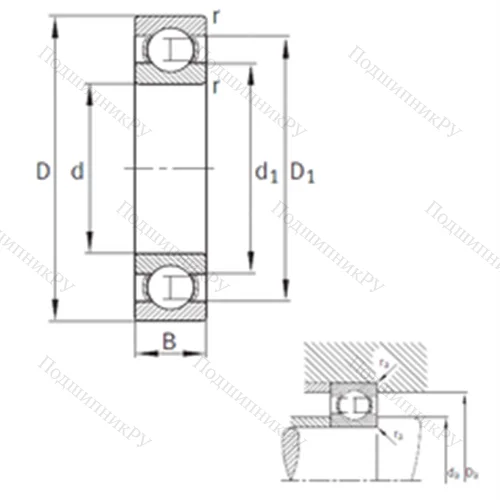 Подшипник шариковый радиальный 618/630-M