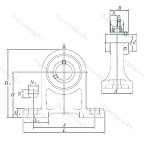Подшипниковый узел шариковый радиальный UCPH 201-8