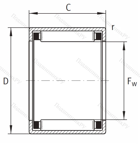 Игольчатый подшипник HK 2816
