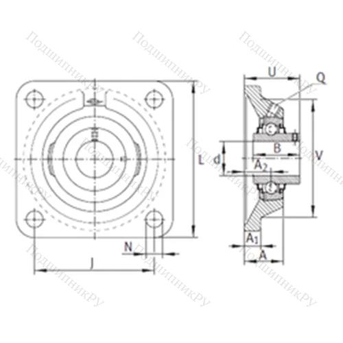 Подшипниковый узел шариковый радиальный RCJY 40-JIS