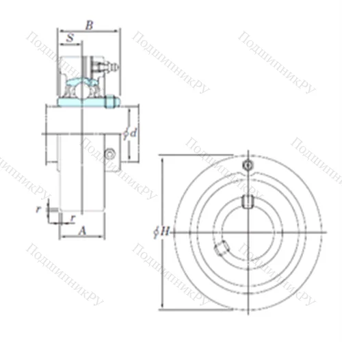Подшипниковый узел шариковый радиальный UCC 205-16