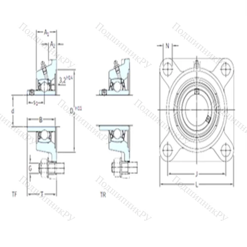 Подшипниковый узел шариковый радиальный FY 25 TR