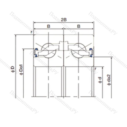 Подшипник шариковый упорно-радиальный спаренный 20TAB 04DF-2LR