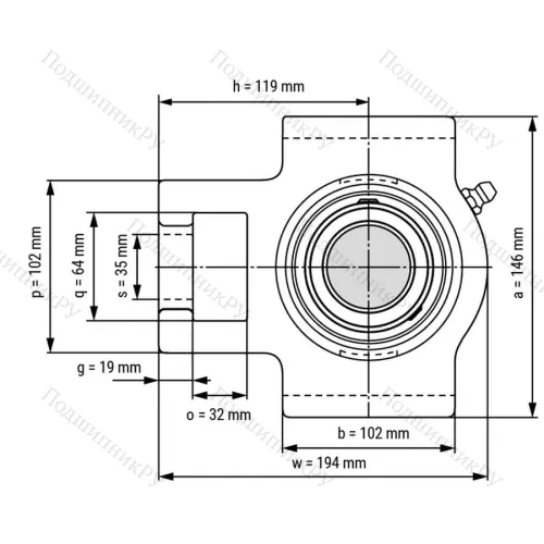 Подшипниковый узел UCT 312 - Вал: 60 мм от производителя  LPZ