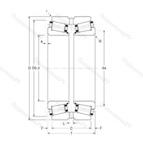 Подшипник роликовый радиально-упорный 133076X/133136XG