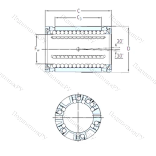 Подшипник шариковый линейный LBCD 12 A-2LS