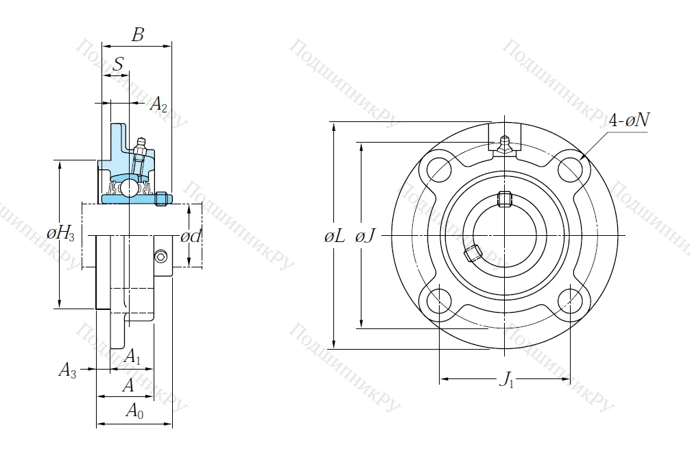 Подшипниковый узел UCFC 208 J