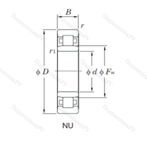 Подшипник роликовый радиальный NU 3344 от производителя  KOYO