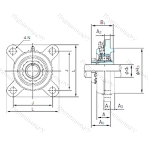 Подшипниковый узел шариковый радиальный UKFS 320+H 2320