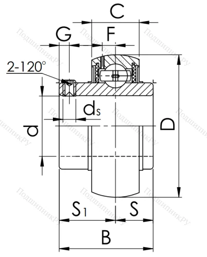 Корпусный подшипник UC 214 (480214 ГОСТ) в Ульяновске