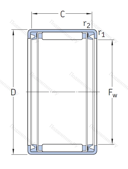 Игольчатый подшипник HK 2520 2RS