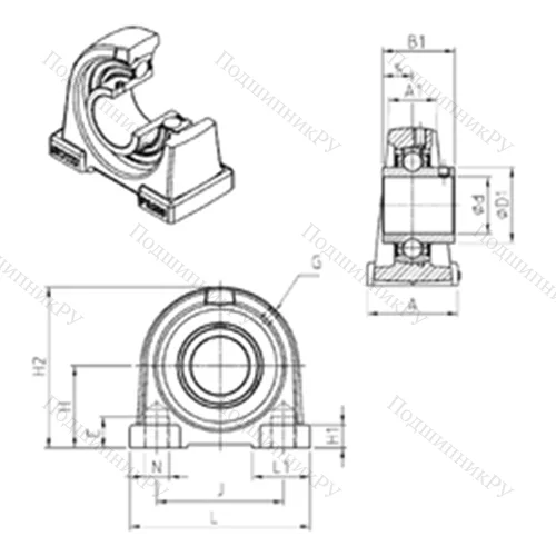 Подшипниковый узел шариковый радиальный UCPA 206 от производителя  SNR