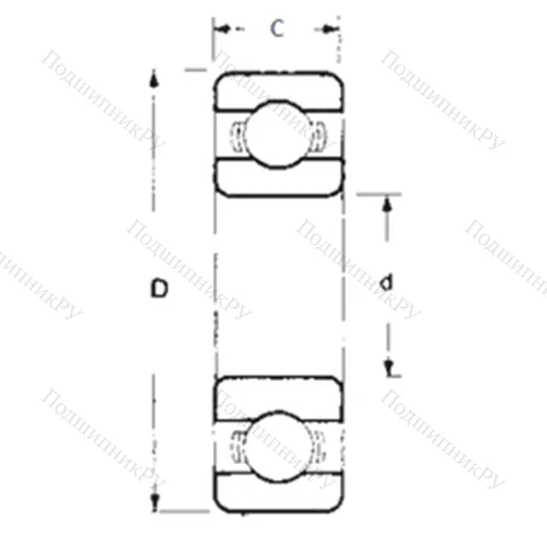 Подшипник шариковый радиальный 1633