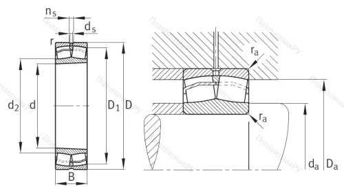 Сферический роликовый подшипник с конической посадкой на вал 30-1153509 АН (22209 CKW 33C 3) в Ульяновске