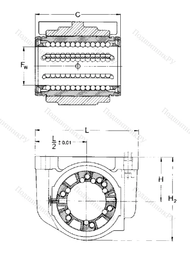 Подшипниковый узел для линейного перемещения LUCR 50-2LS в Ульяновске