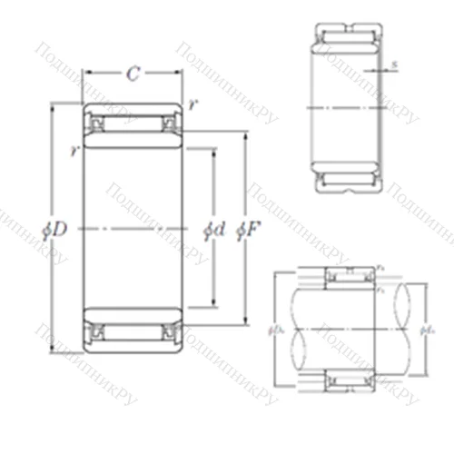 Подшипник игольчатый радиальный NK 9/12T 2+IR 6?9?12