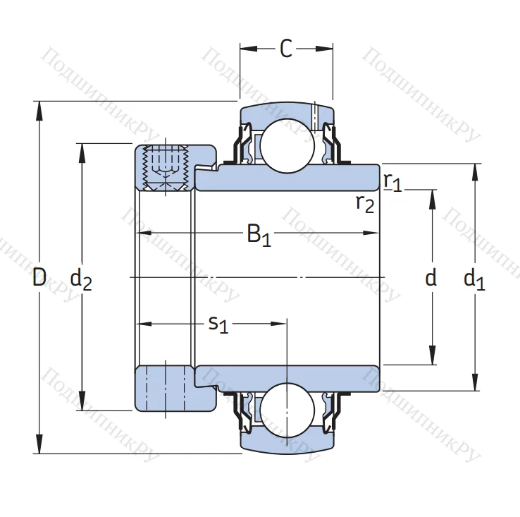 Корпусный подшипник YEL 207-2F