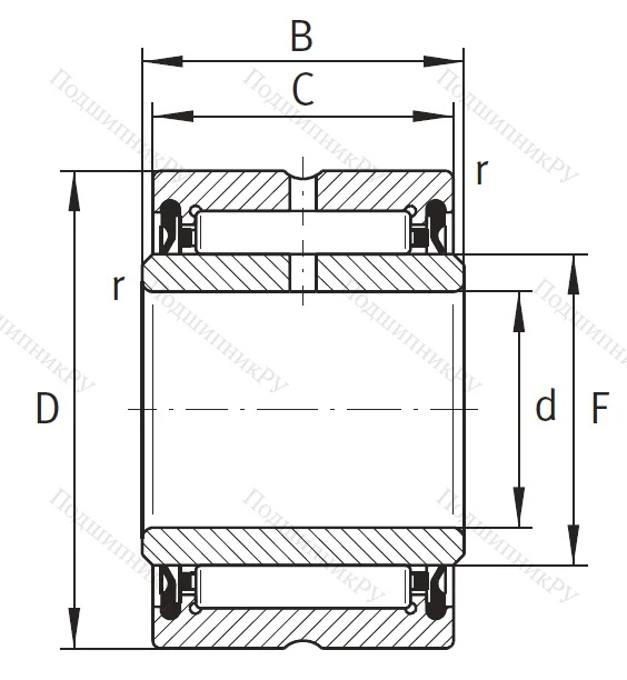 Игольчатый подшипник NA 4905 2RSR XL