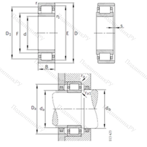 Подшипник роликовый радиальный NU 10/560-M 1