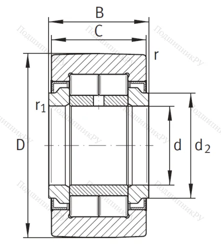 Игольчатый подшипник NUTR 17 A от производителя  INA