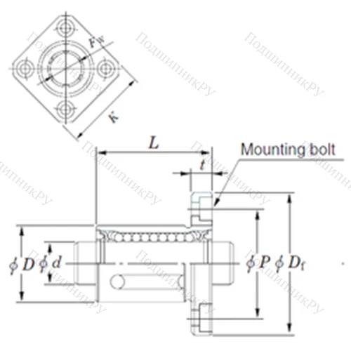 Подшипник шариковый линейный SDMK 35MG