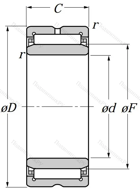 Игольчатый подшипник NA 4912 R