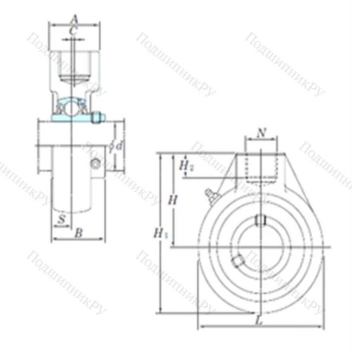 Подшипниковый узел шариковый радиальный UCHA 206-20 от производителя  KOYO
