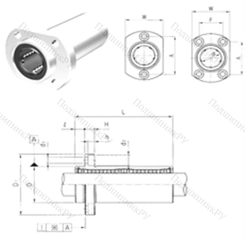 Подшипник шариковый линейный LMHP 6L