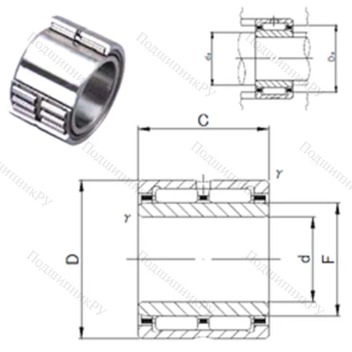 Подшипник игольчатый радиальный NA 6912