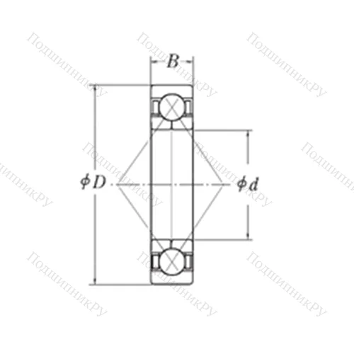 Подшипник шариковый радиально-упорный с четырёхточечным контактом QJM 2