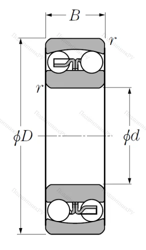 Двухрядный шариковый подшипник 1314 S от производителя  NTN