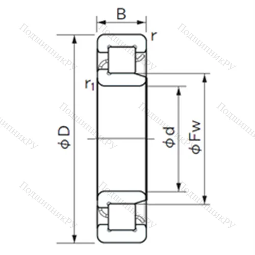 Подшипник роликовый радиальный NJ 330