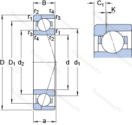 Подшипник 71917 CE/P 4AH 1