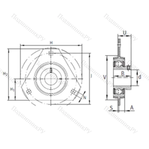Подшипниковый узел шариковый радиальный RATRY 30