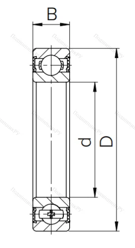 Шариковый однорядный подшипник 180306 (6306 2RS) в Ульяновске