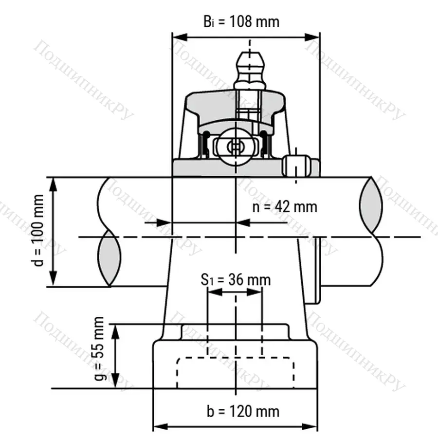 Подшипниковый узел UCP 320 - Вал: 100 мм