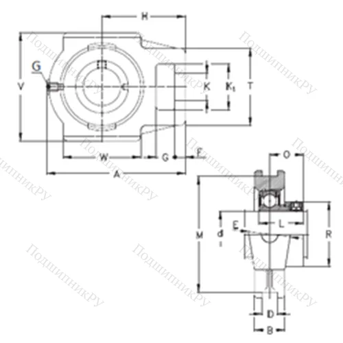 Подшипниковый узел шариковый радиальный RTUE 100