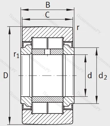 Игольчатый подшипник NUTR 50110 A