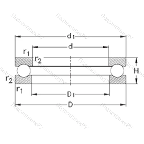 Подшипник шариковый упорный 51156-MP