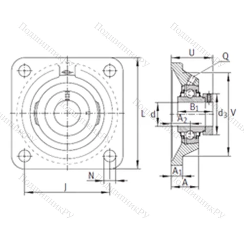 Подшипниковый узел шариковый радиальный TCJ 50-N