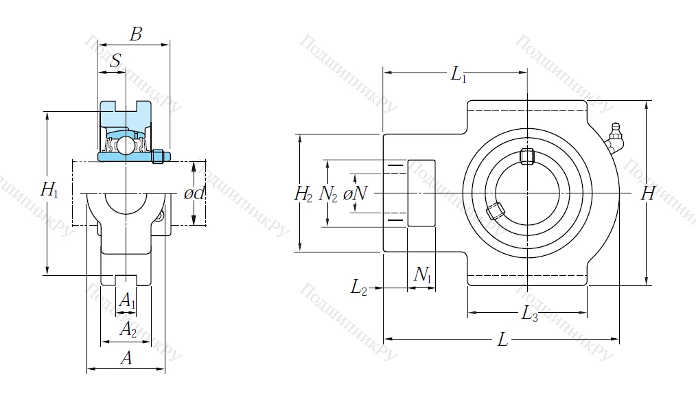 Подшипниковый узел UCT 209 J