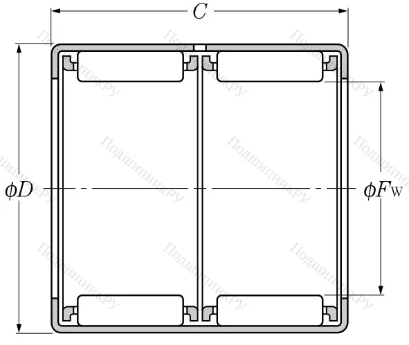 Игольчатый подшипник HK 2538 ZWD