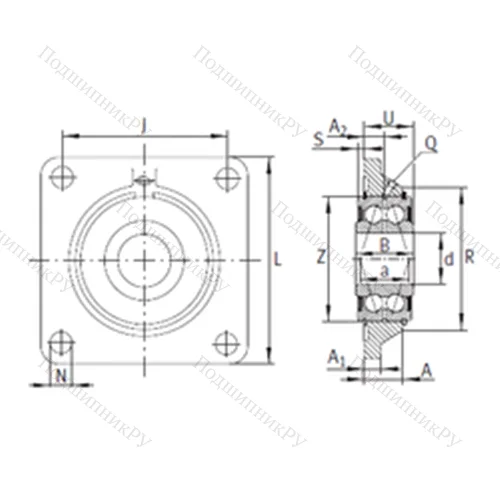 Подшипниковый узел шариковый радиальный PCCJ 35